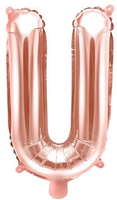 Globo de foil letra U Oro Rosa